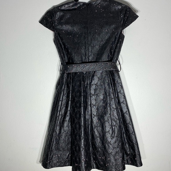 Black Leather Floral Dress**Age 12 - Picture 6 of 8